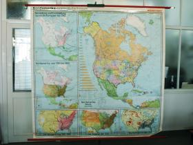 Schulwandkarte | Nordamerika | 80er Jahre