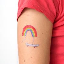 Tattly | Temporary Tattoos | Rainbow Skateboard