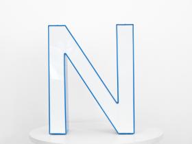 Leuchtbuchstabe | N | blau + wei
