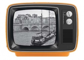 Retro Fernseher als Bilderrahmen | Orange gro | Werkhaus
