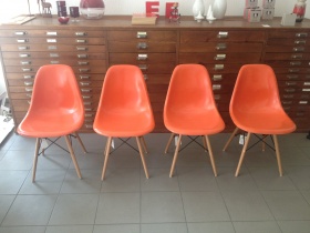 Fiberglas Side Chair DSW orange | Eames |1950