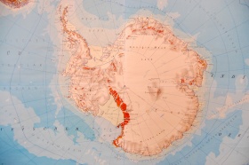 Antarktis | Sdpolargebiet | alte Schulwandkarte