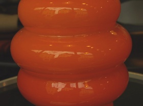 70er Bubblevase | oranges berfangglas 